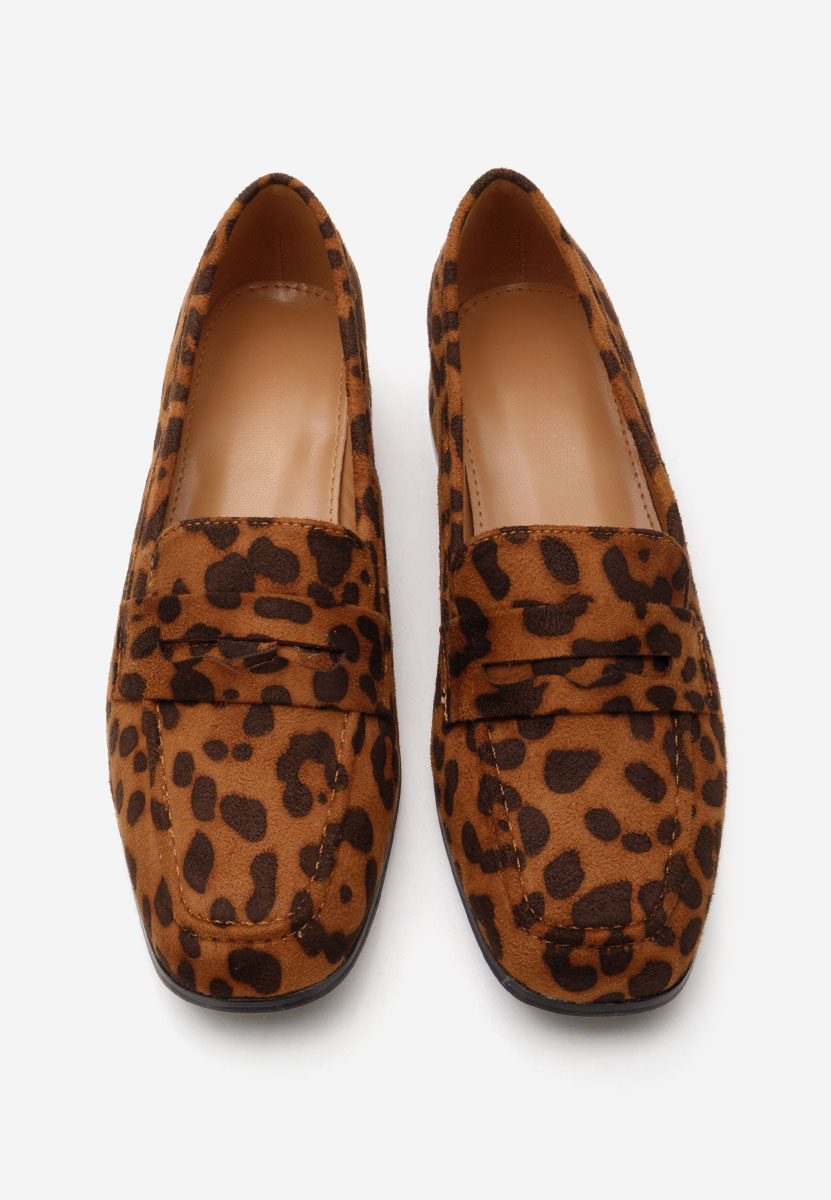 Loafers γυναικεια με τακουνι Kirada λεοπαρ