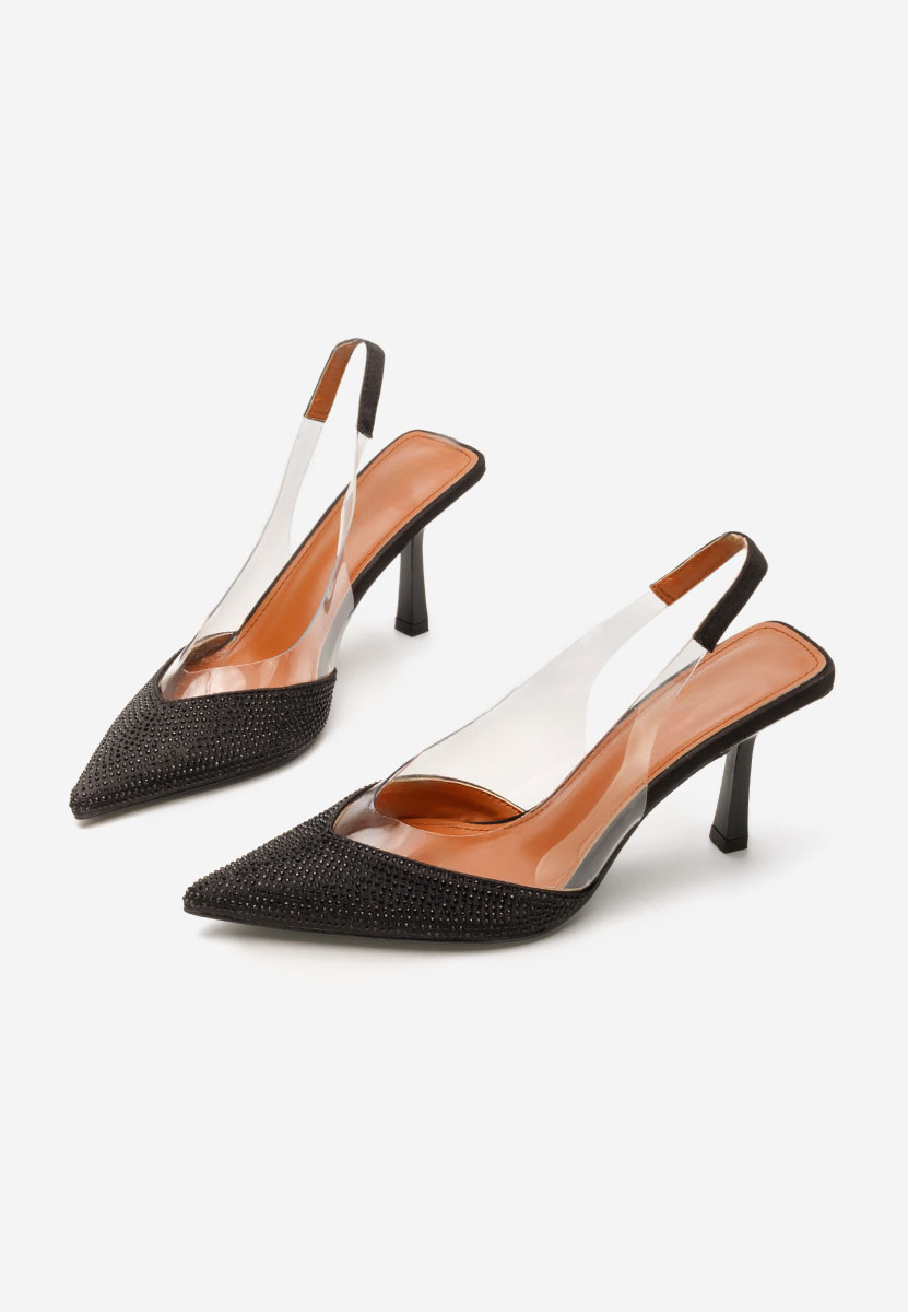 Γόβες slingback Marylena μαύρα