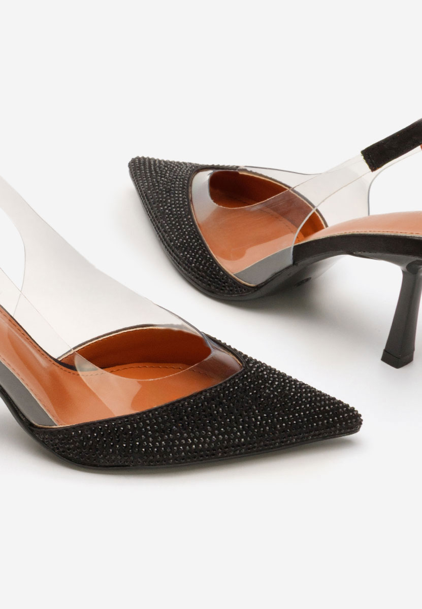 Γόβες slingback Marylena μαύρα