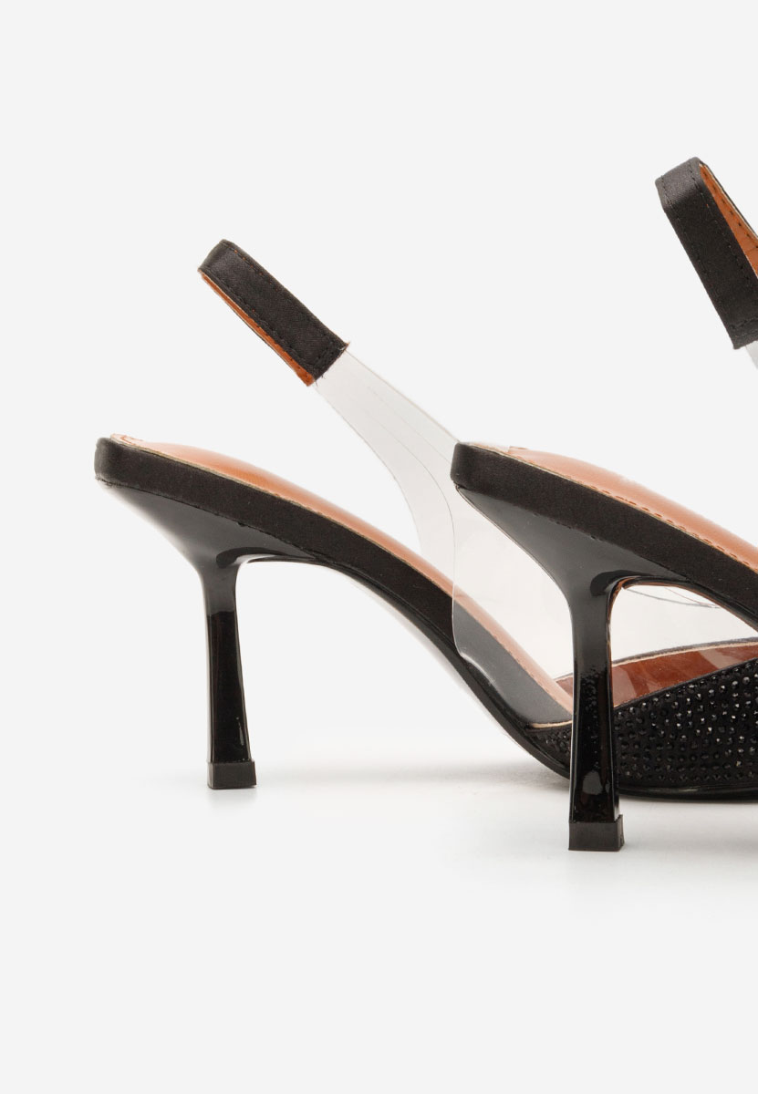 Γόβες slingback Marylena μαύρα