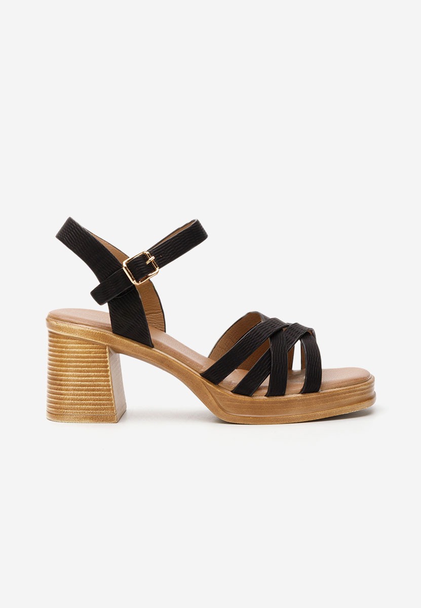 Πέδιλα με χοντρο τακουνι Melonisa Μαύρα