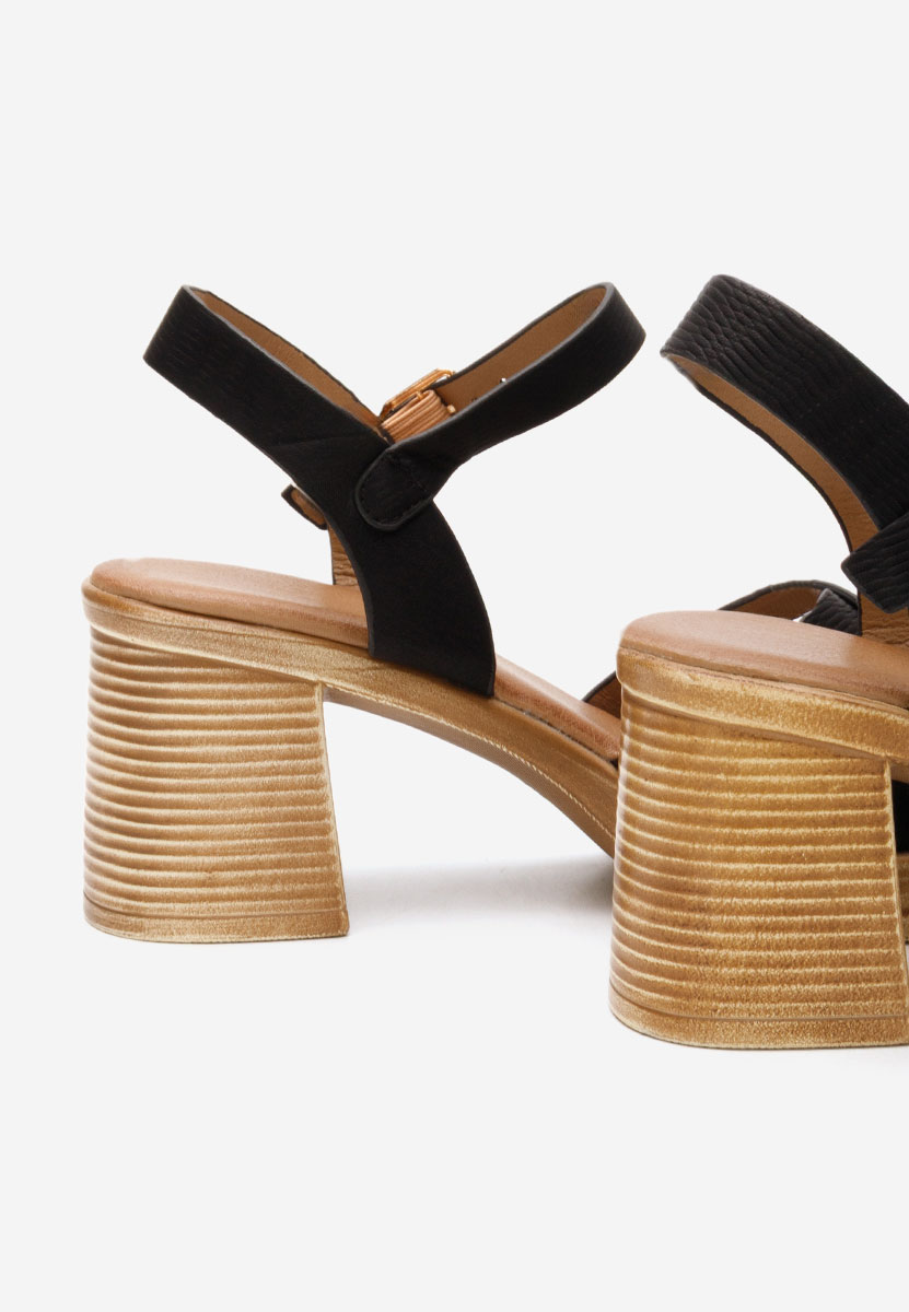 Πέδιλα με χοντρο τακουνι Melonisa Μαύρα