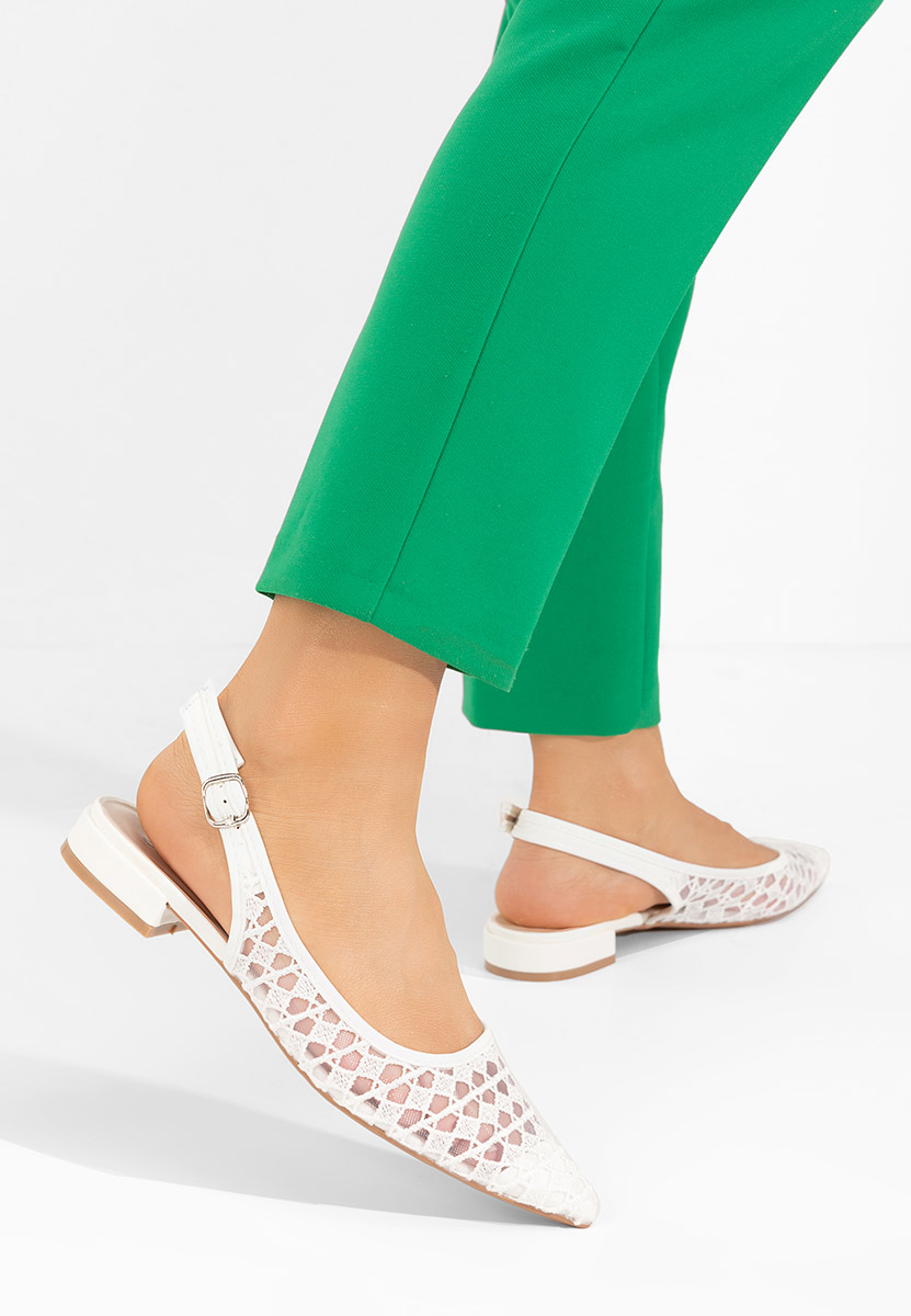 Γόβες slingback Alysya λευκά