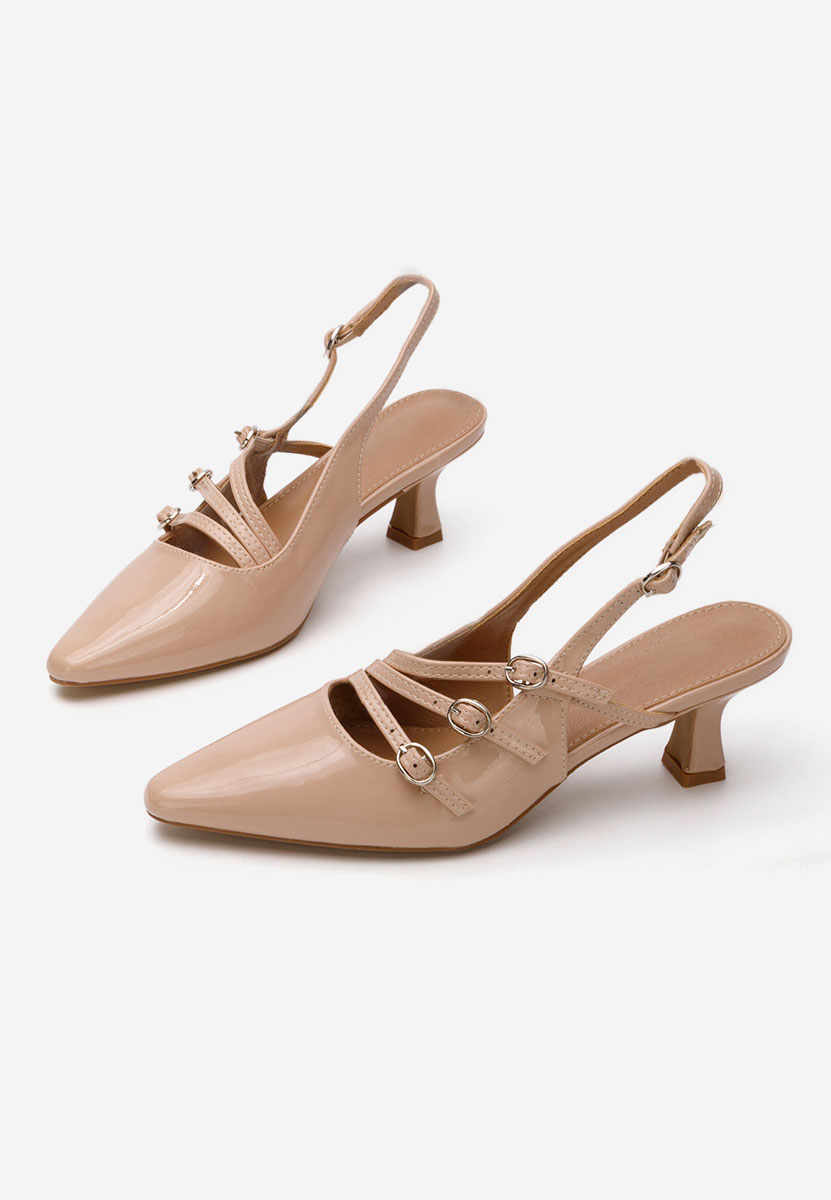Γόβες slingback Lexye μπεζ