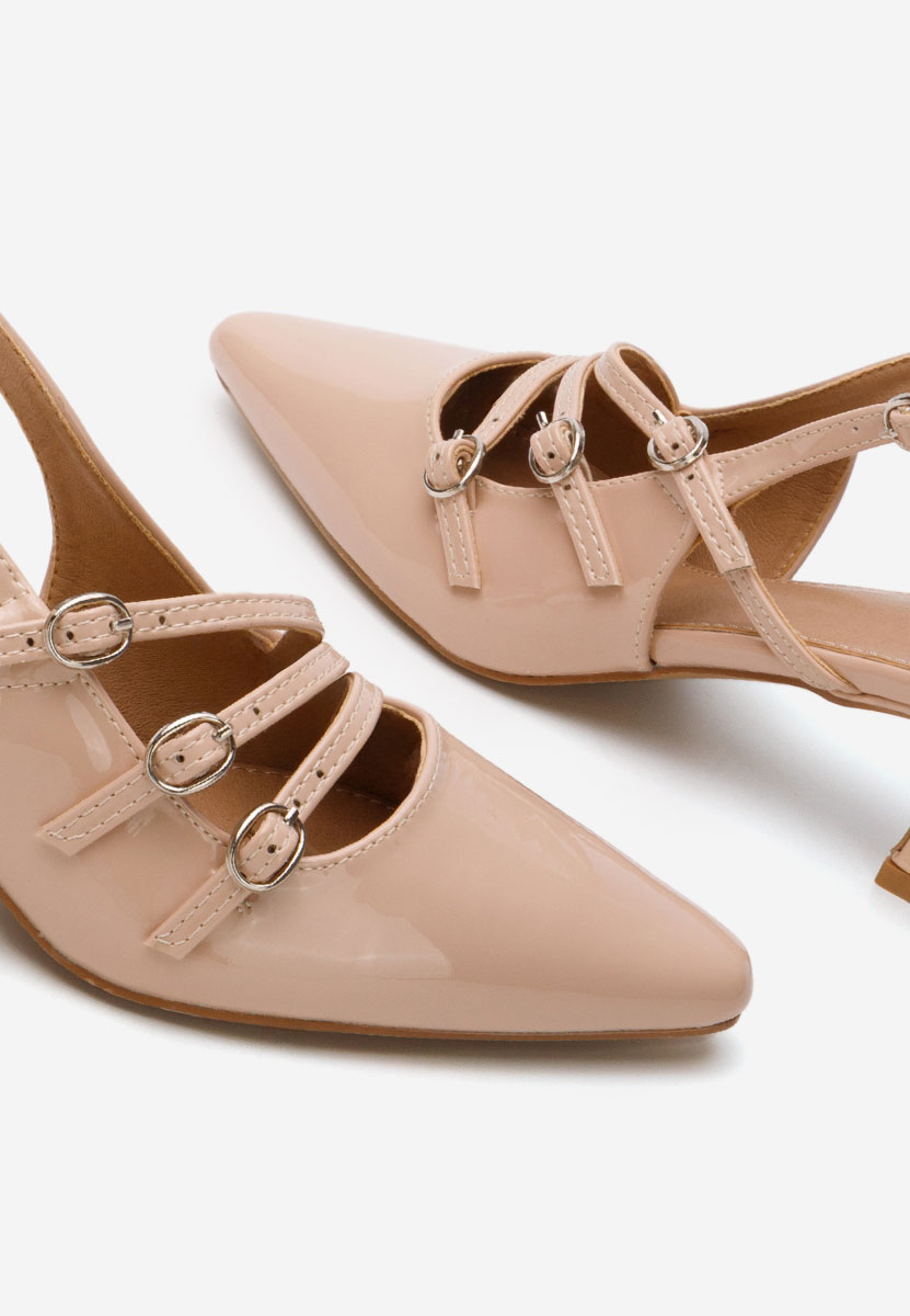 Γόβες slingback Lexye μπεζ