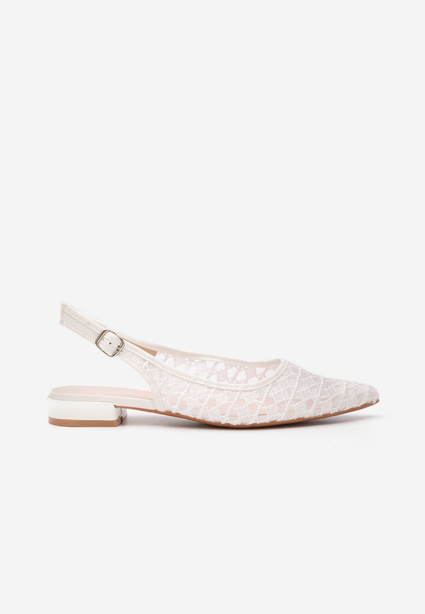 Γόβες slingback Alysya λευκά