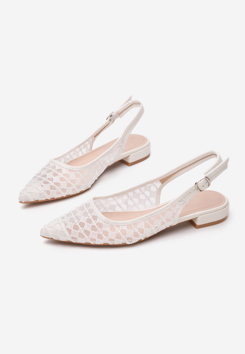 Γόβες slingback Alysya λευκά