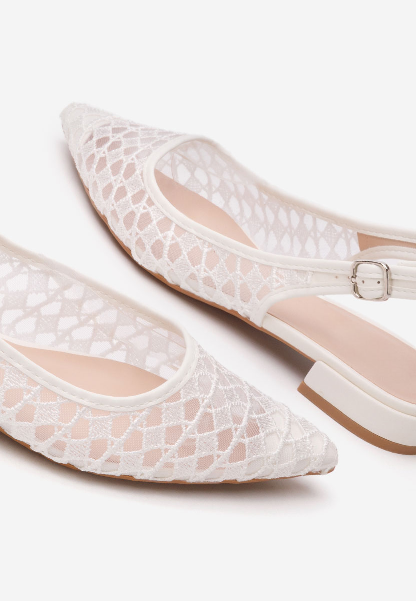Γόβες slingback Alysya λευκά