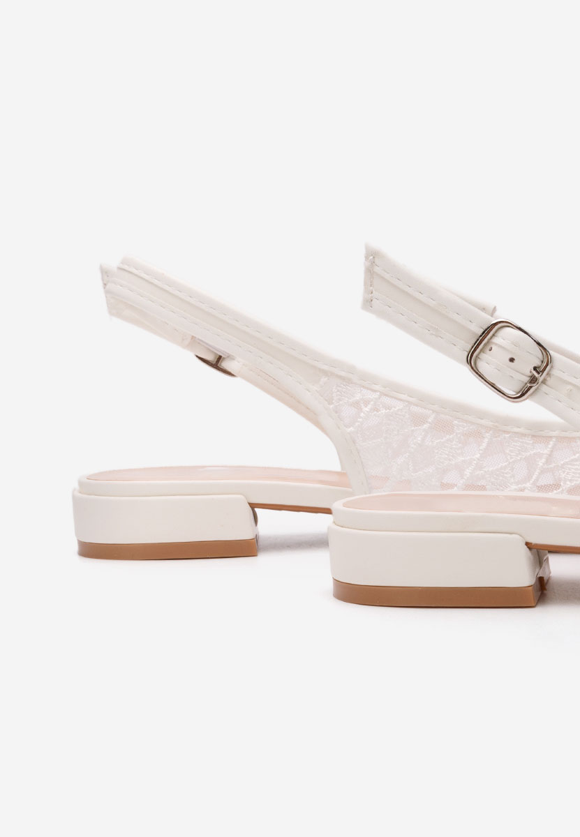Γόβες slingback Alysya λευκά