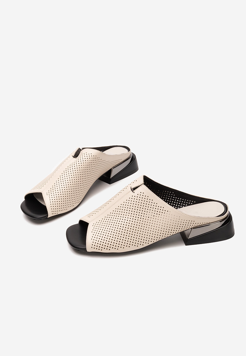 Mule με τακούνι Fredrisa μπεζ