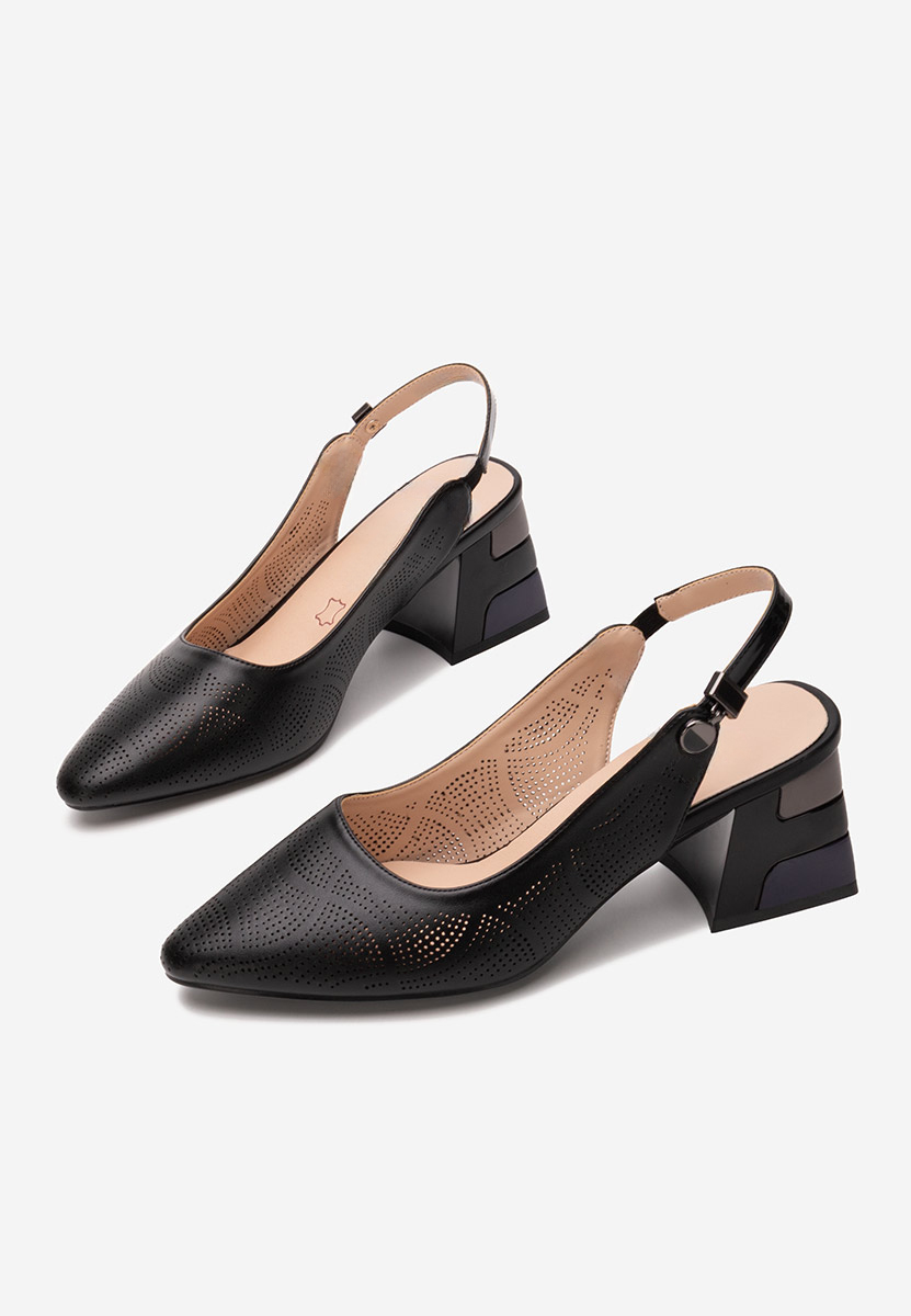 Γόβες slingback Veluna μαύρα