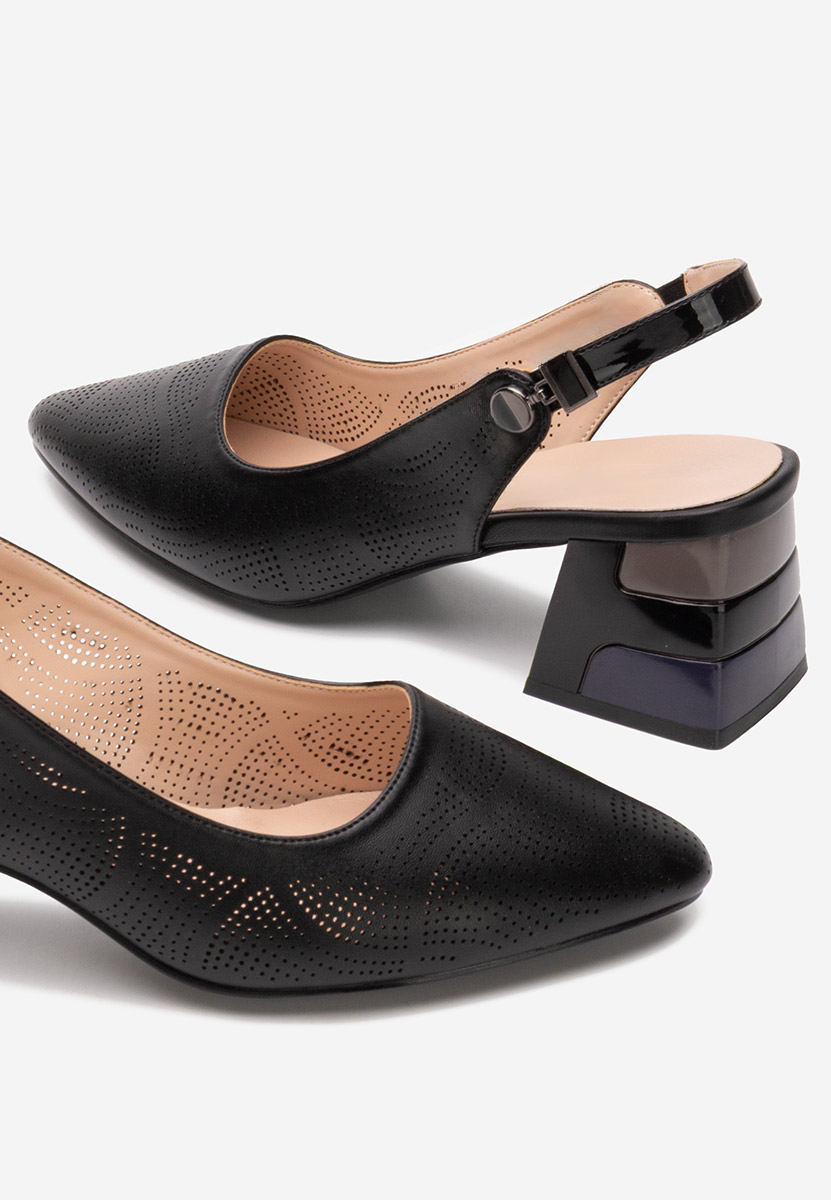 Γόβες slingback Veluna μαύρα