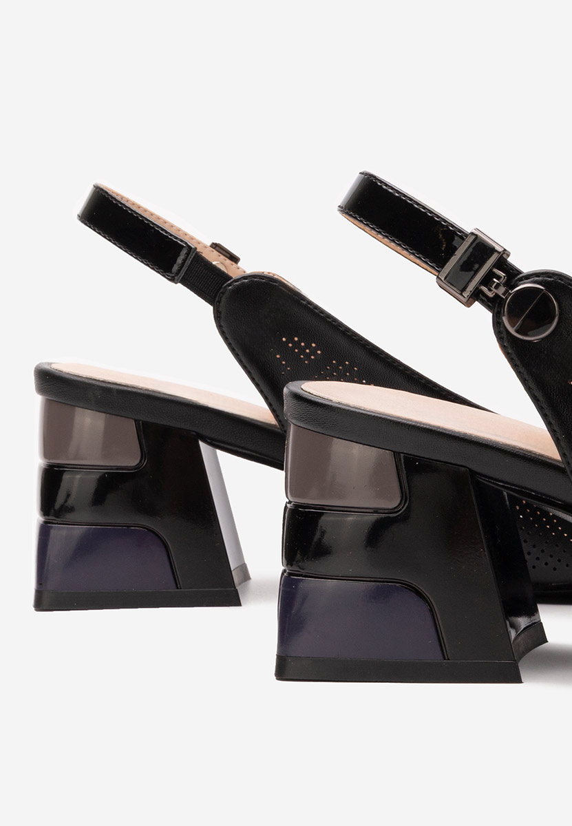 Γόβες slingback Veluna μαύρα