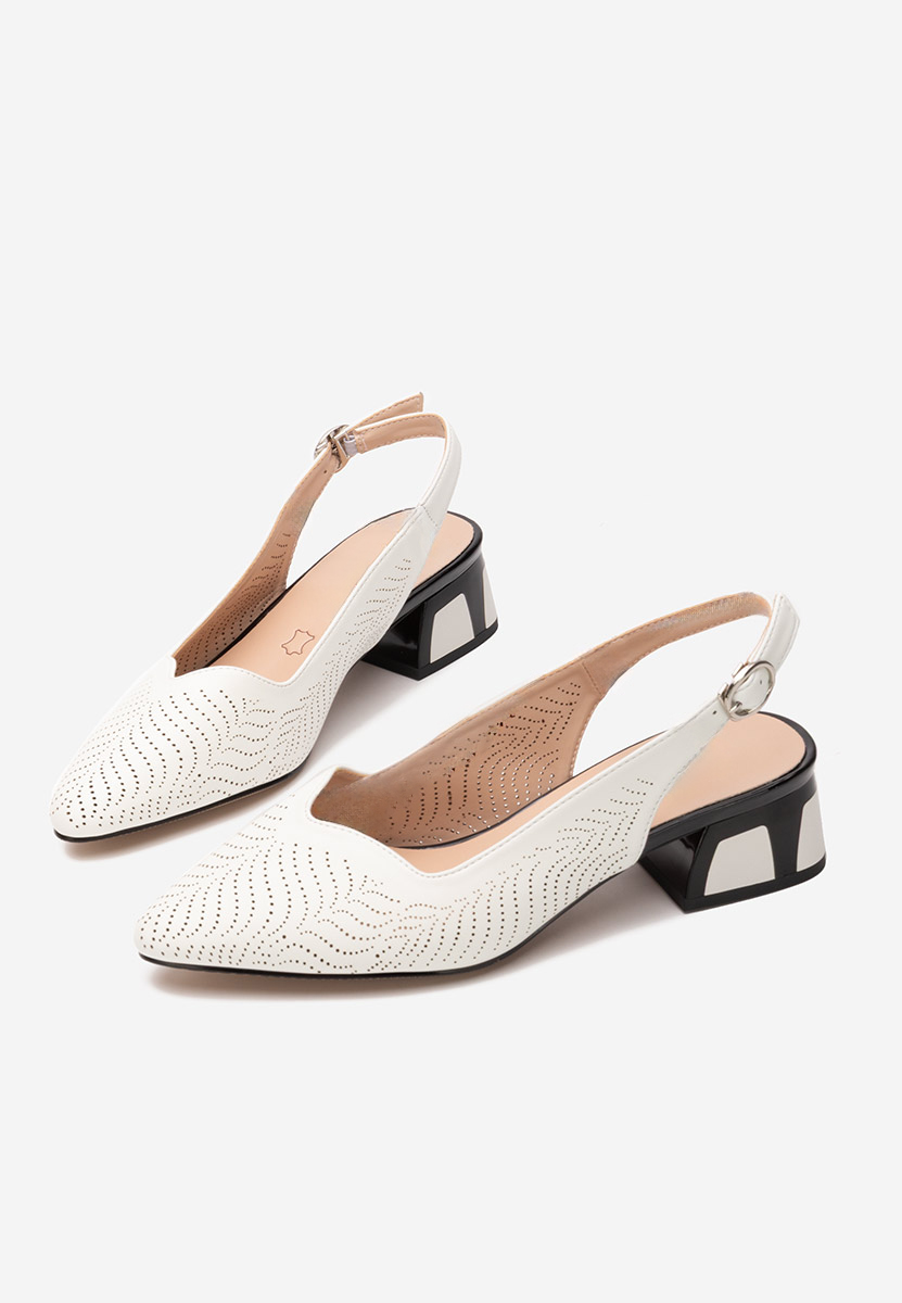 Γόβες slingback Rahela λευκά