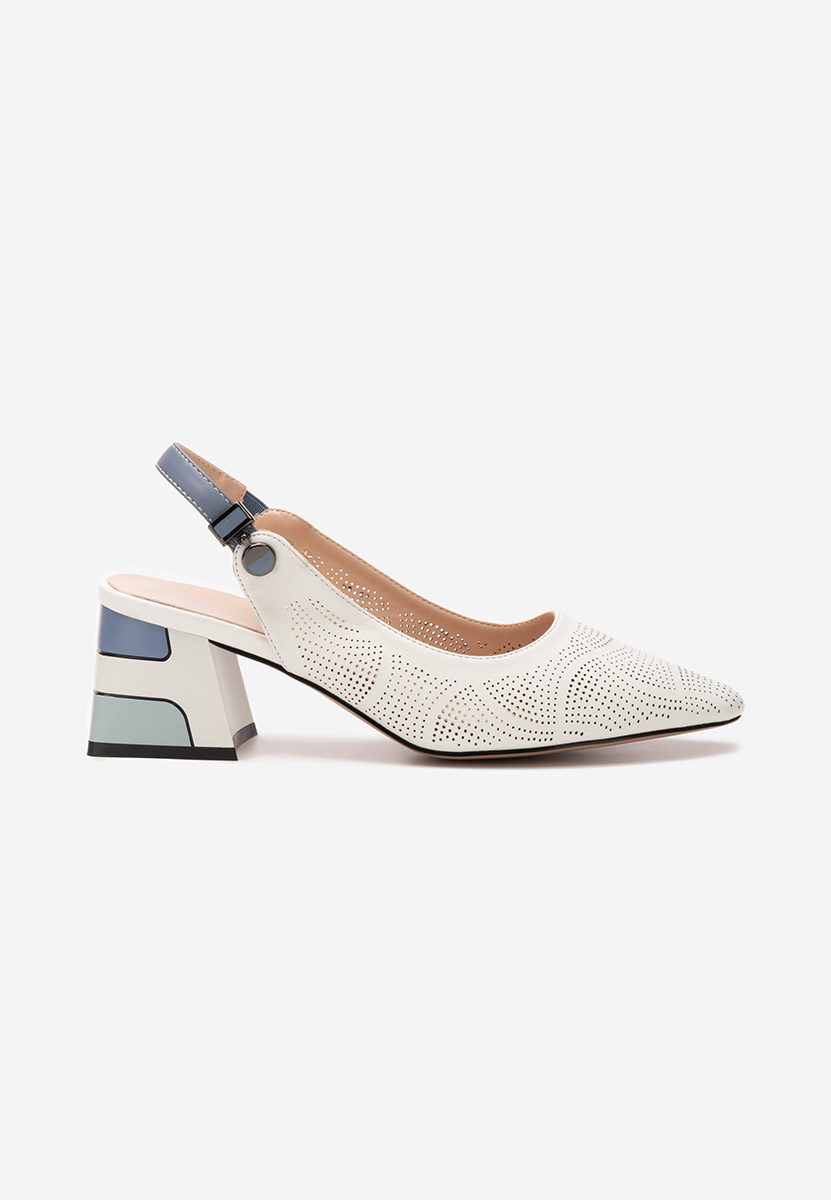 Γόβες slingback Veluna λευκά