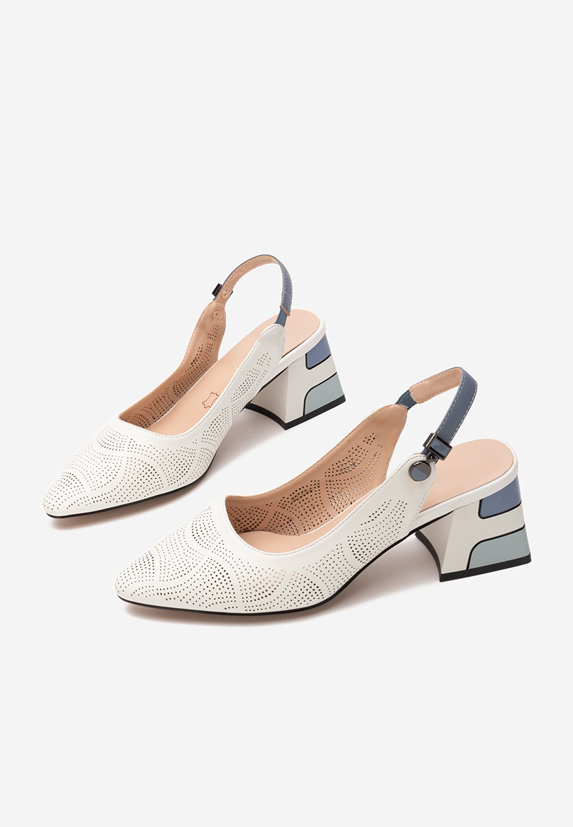Γόβες slingback Veluna λευκά