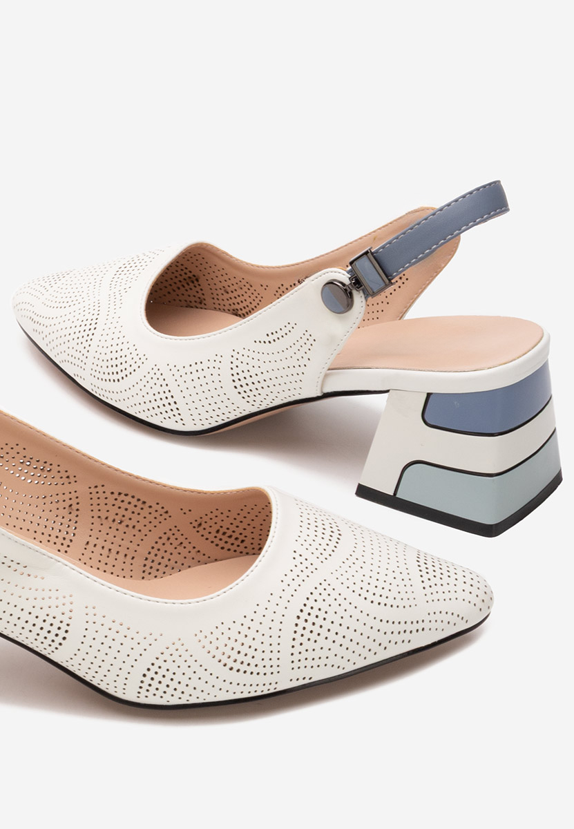 Γόβες slingback Veluna λευκά