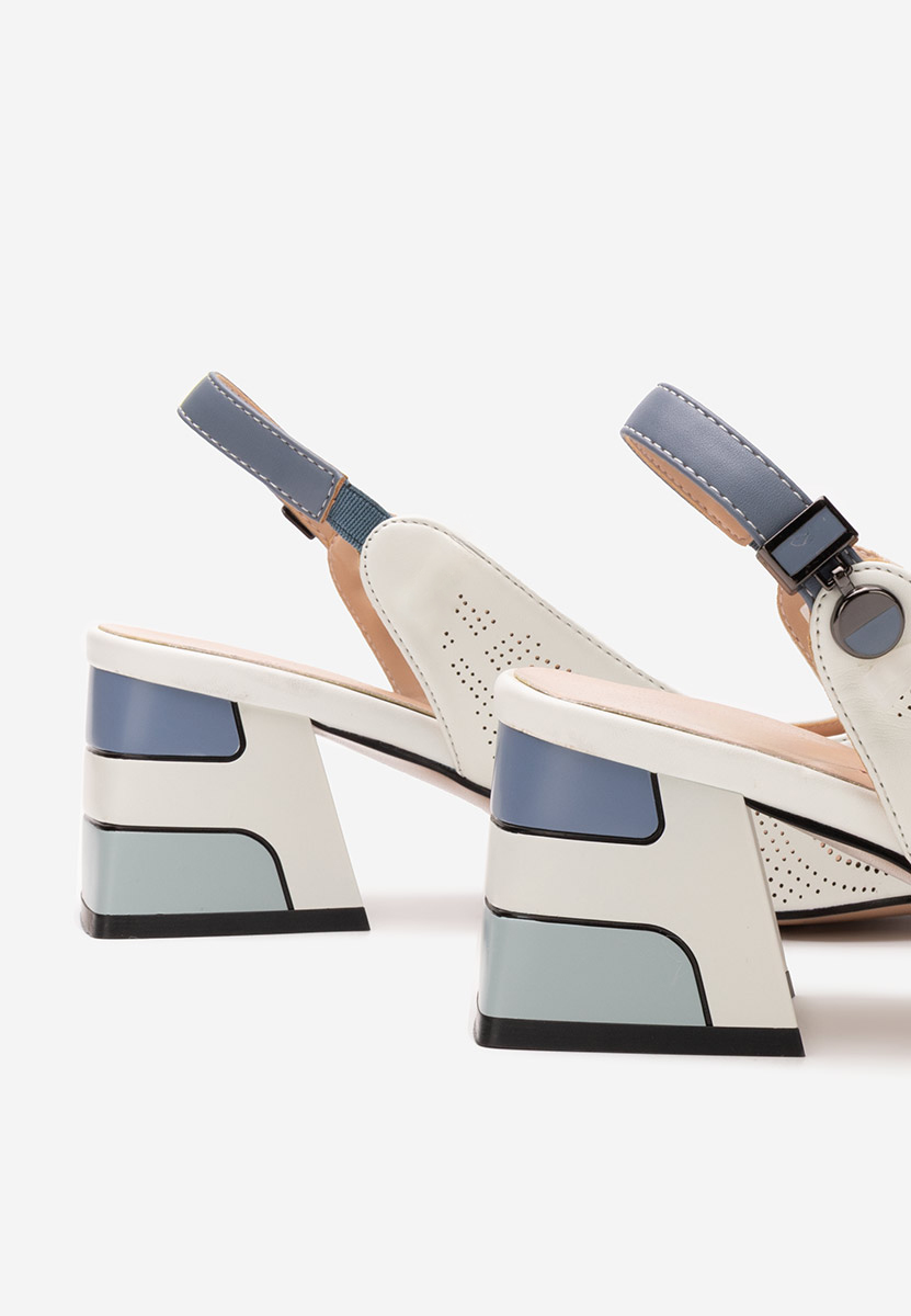Γόβες slingback Veluna λευκά