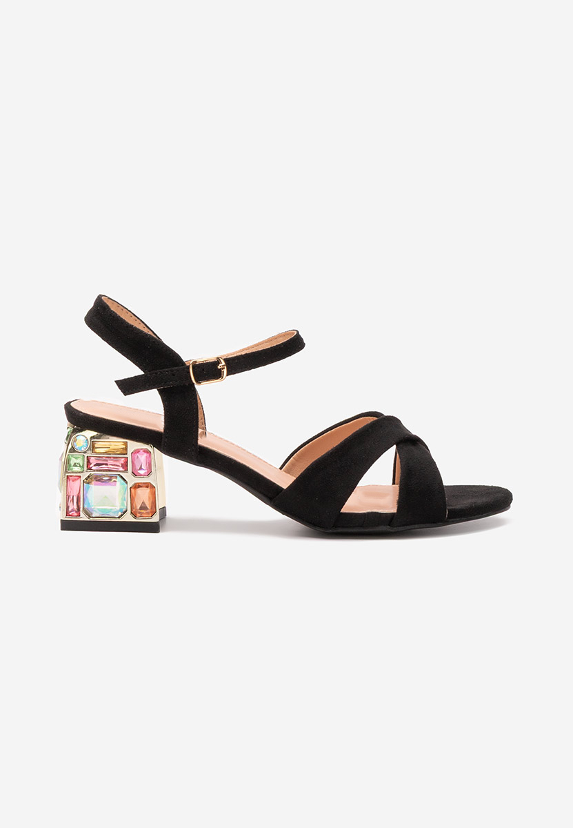 Πέδιλα με χοντρο τακουνι Susia Μαύρα