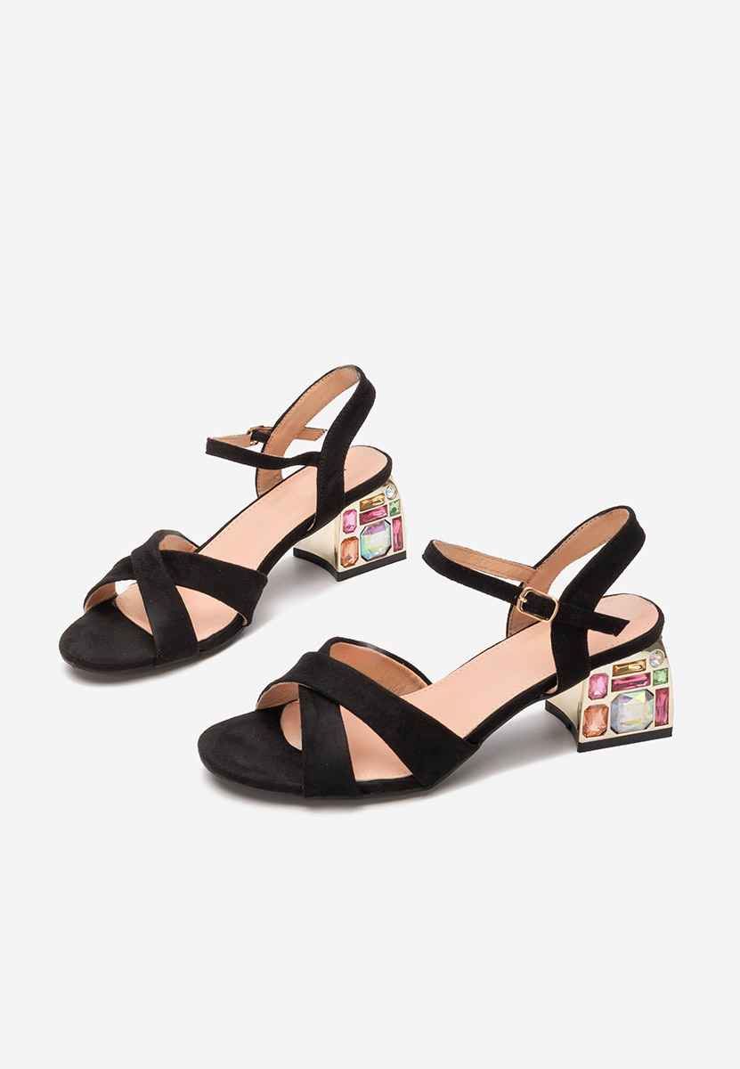 Πέδιλα με χοντρο τακουνι Susia Μαύρα