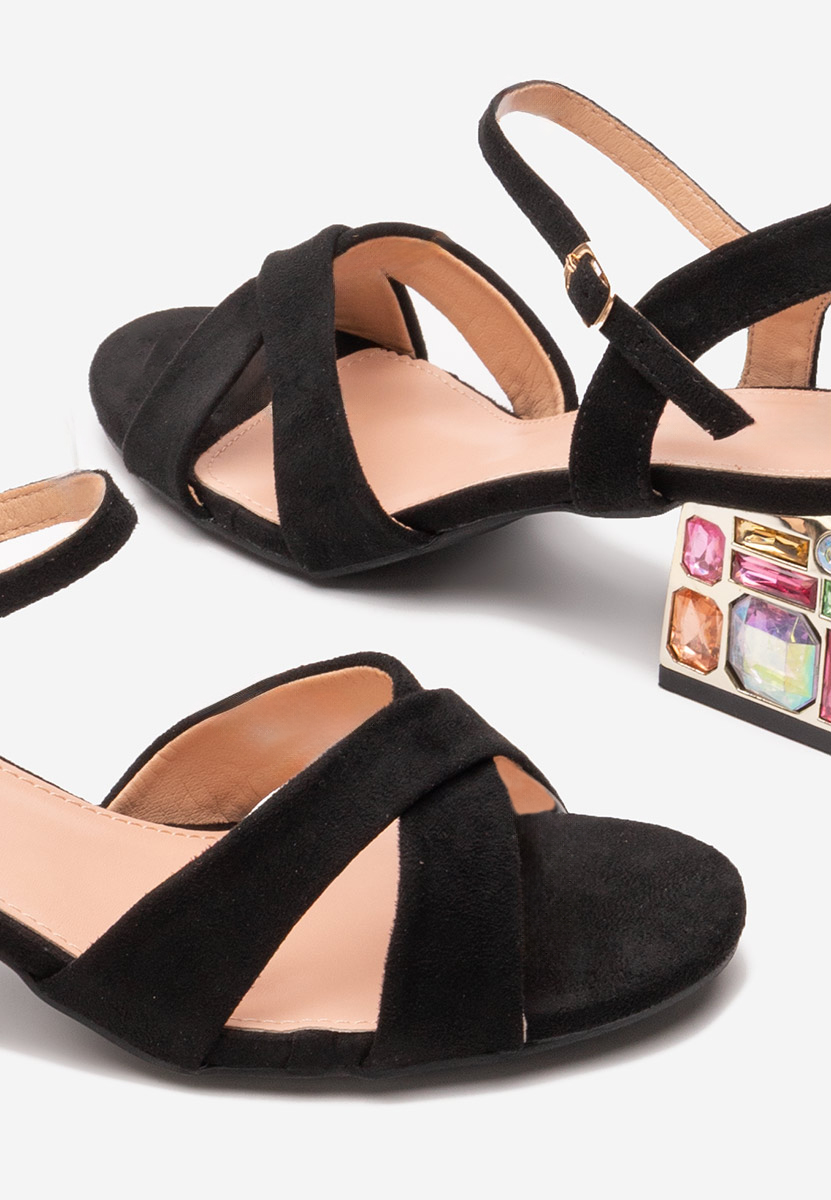 Πέδιλα με χοντρο τακουνι Susia Μαύρα