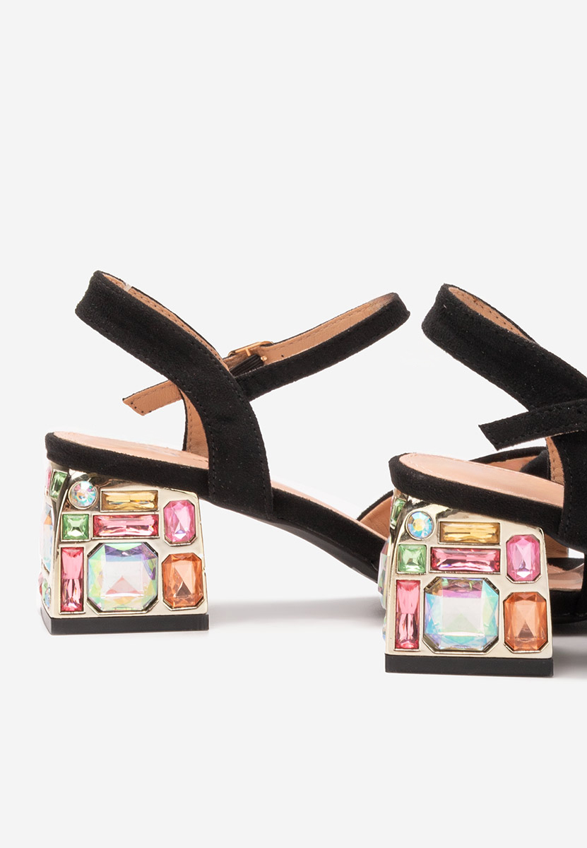 Πέδιλα με χοντρο τακουνι Susia Μαύρα