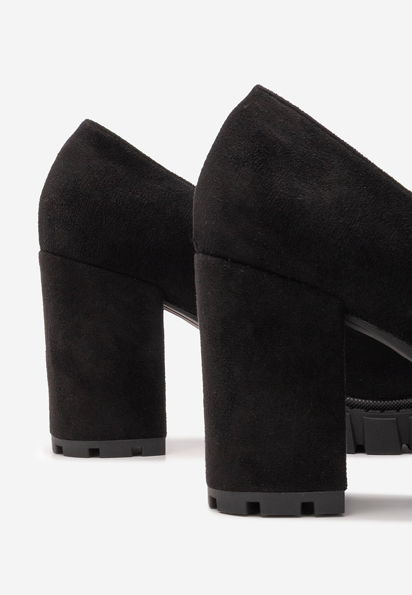 Loafers γυναικεια με τακουνι Alishia V2 μαύρα