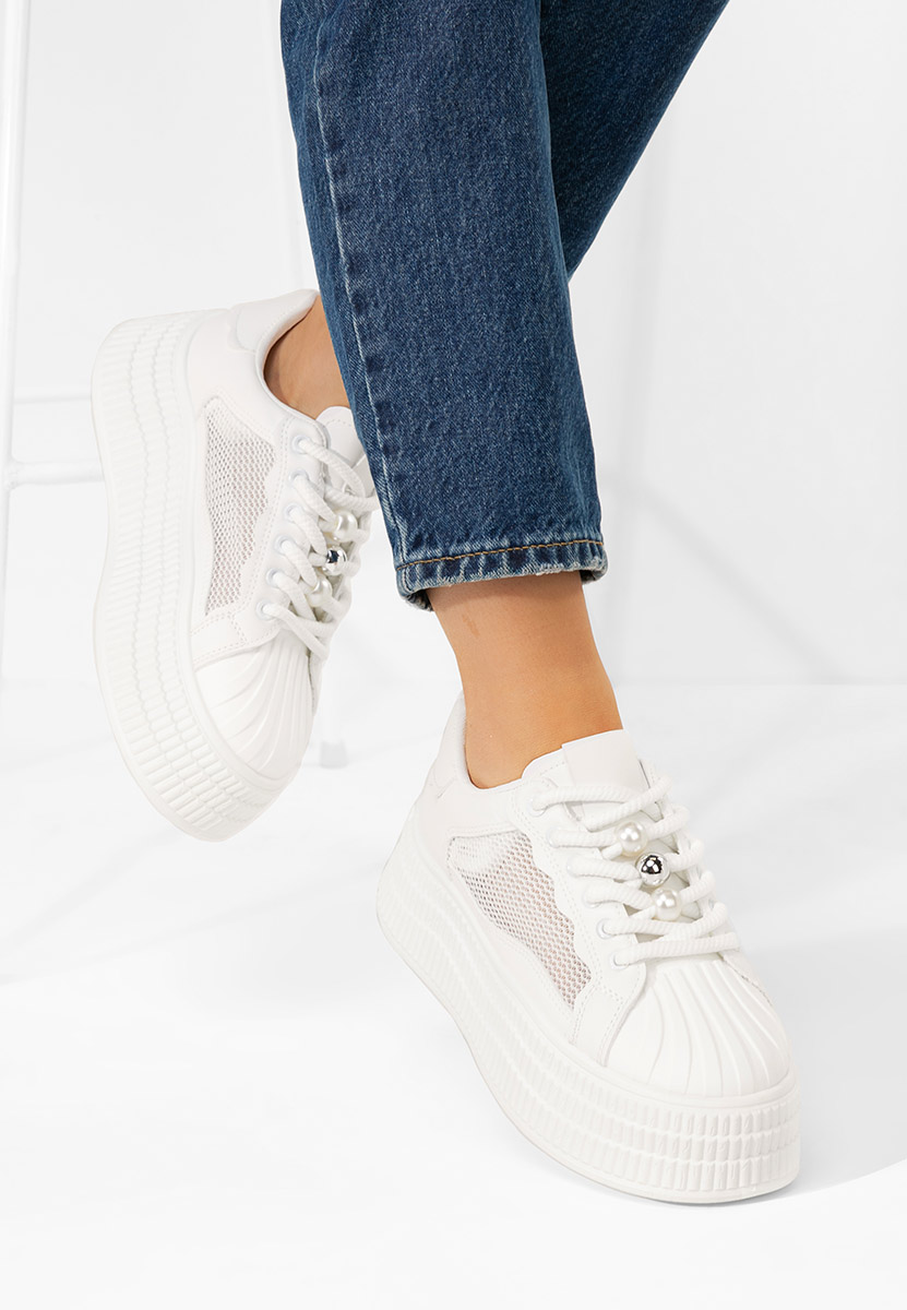 Sneakers με πλατφόρμα Particia λευκά