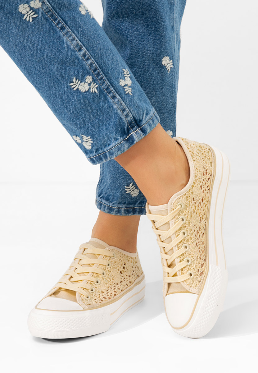 Γυναικεία sneakers Mylanca μπεζ