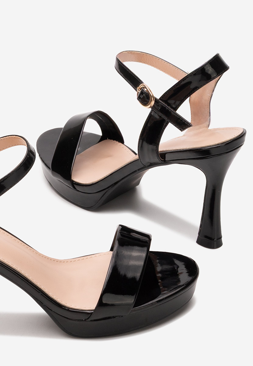 Πέδιλα με λεπτό τακούνι Medea Μαύρα