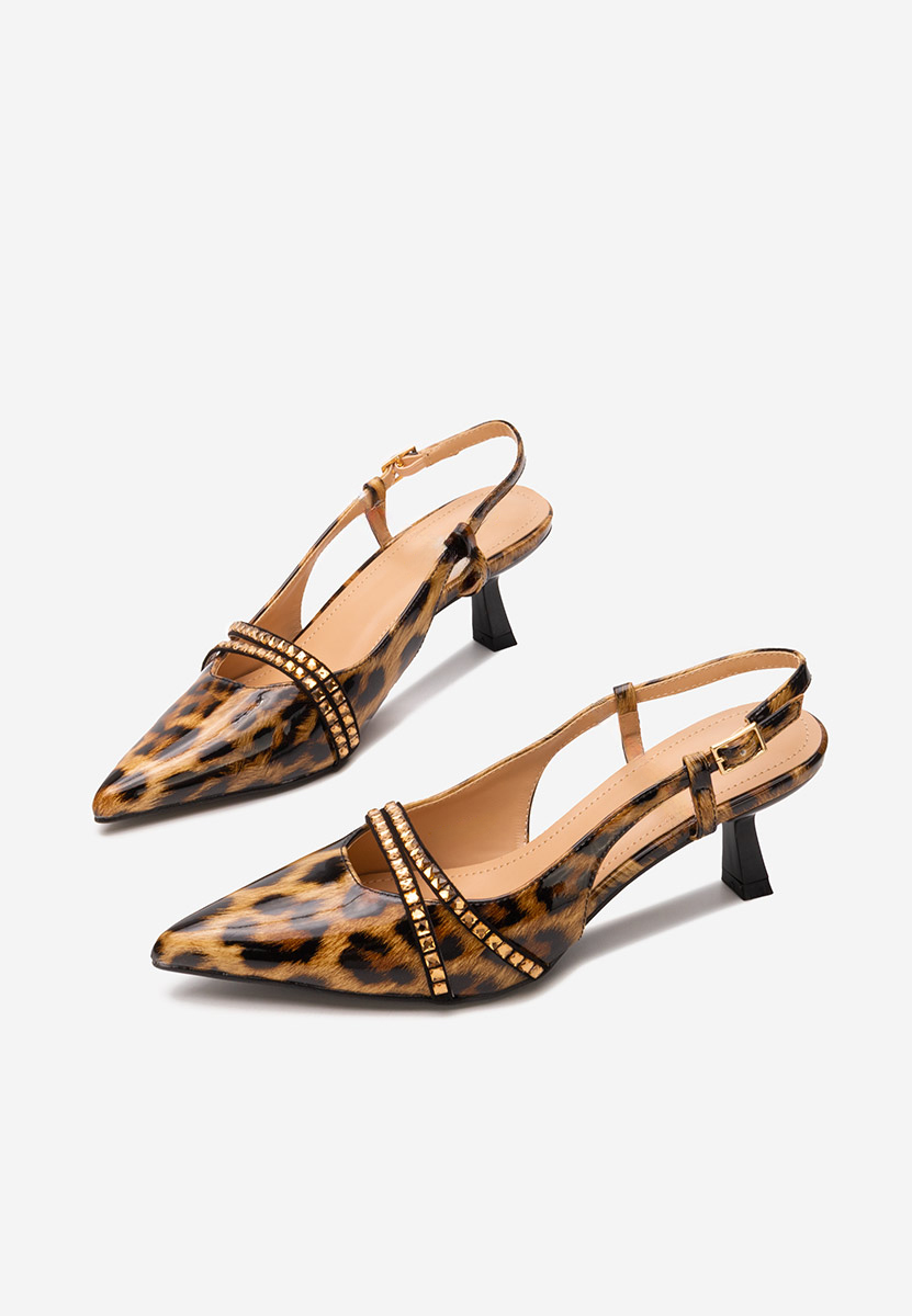 Γόβες slingback Crinna λεοπαρ