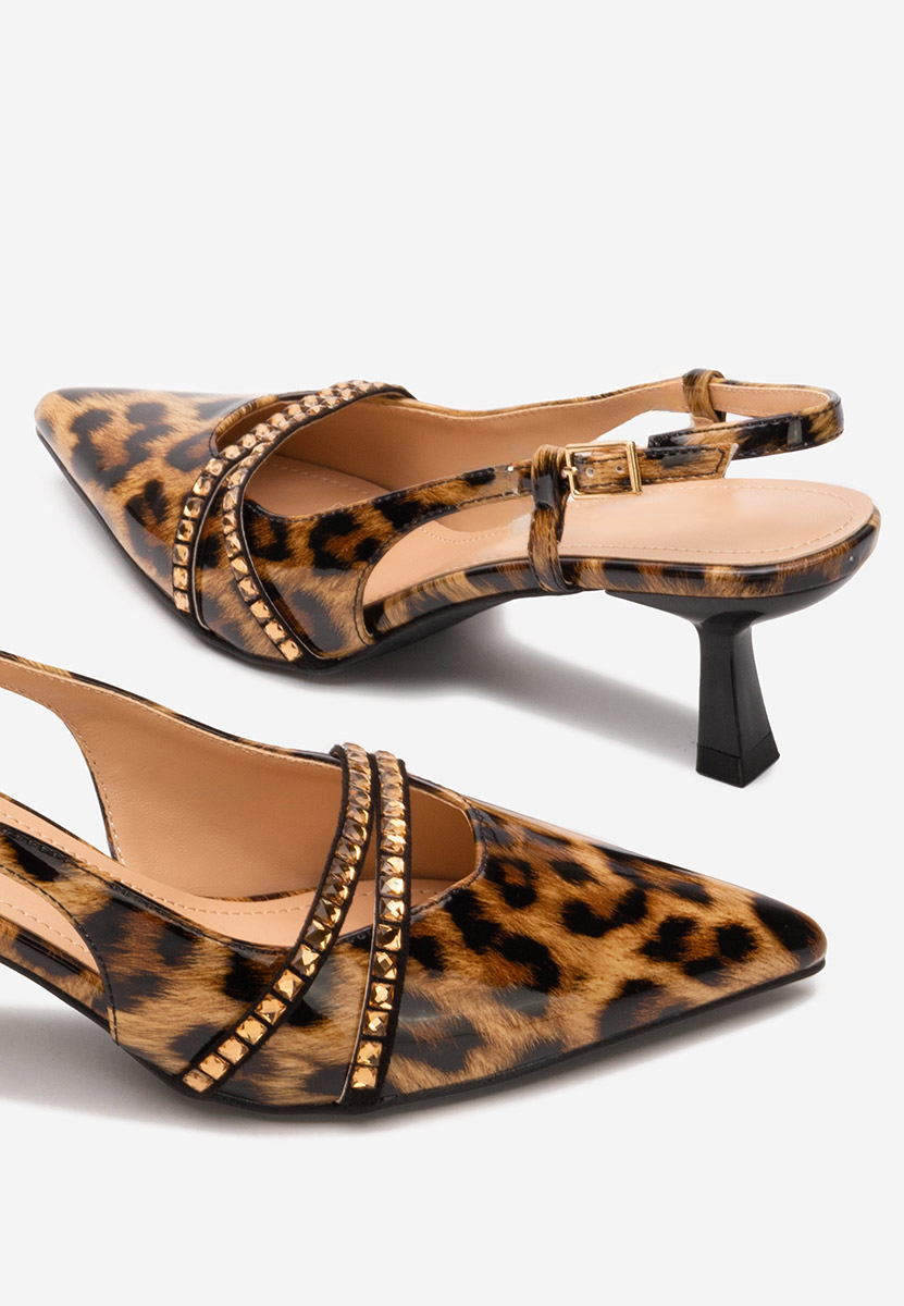 Γόβες slingback Crinna λεοπαρ