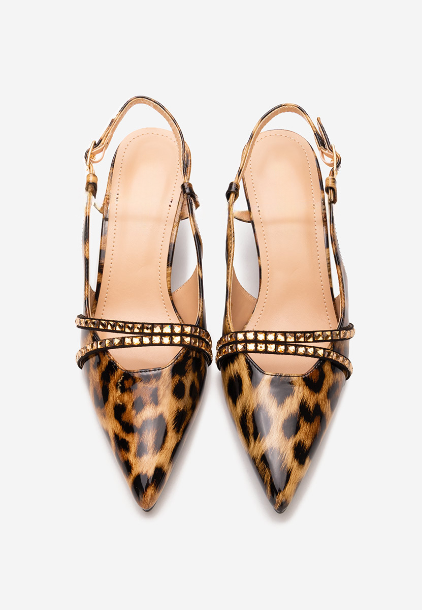 Γόβες slingback Crinna λεοπαρ
