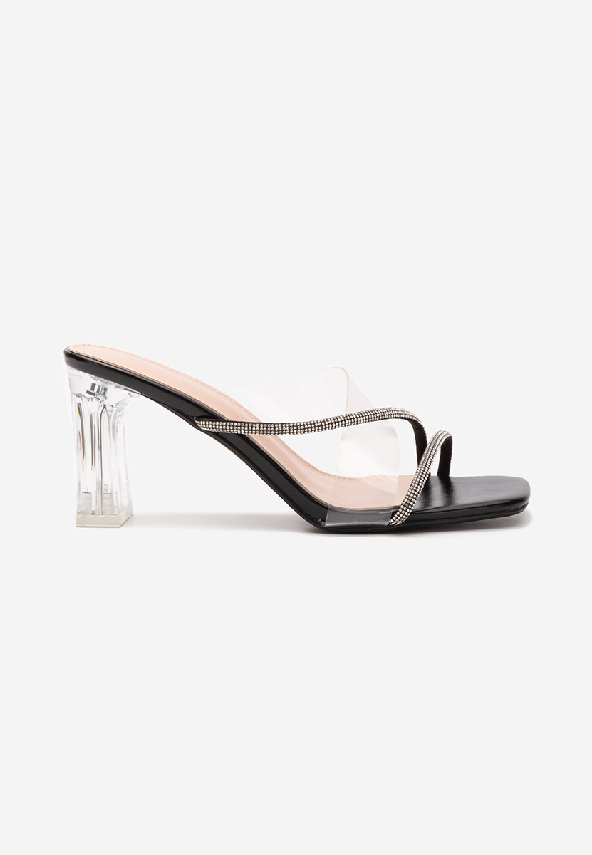 Mule με τακούνι Pery μαύρα