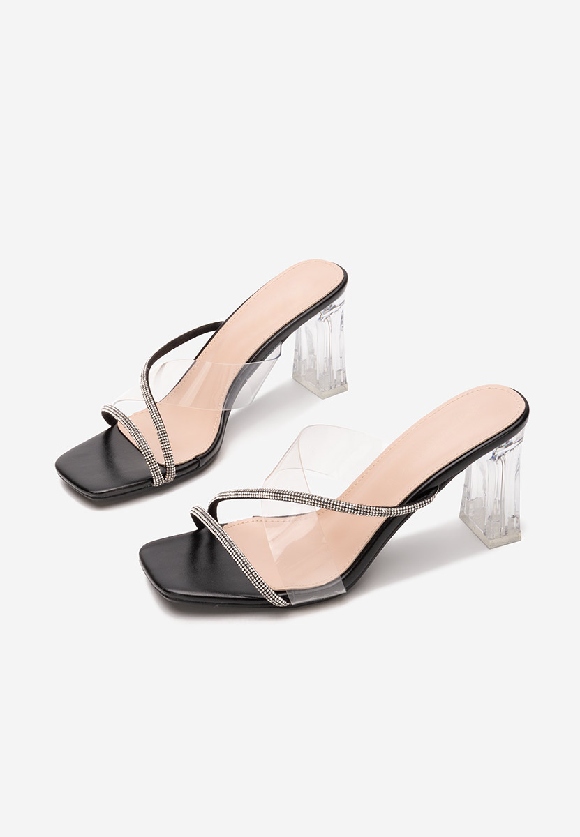 Mule με τακούνι Pery μαύρα