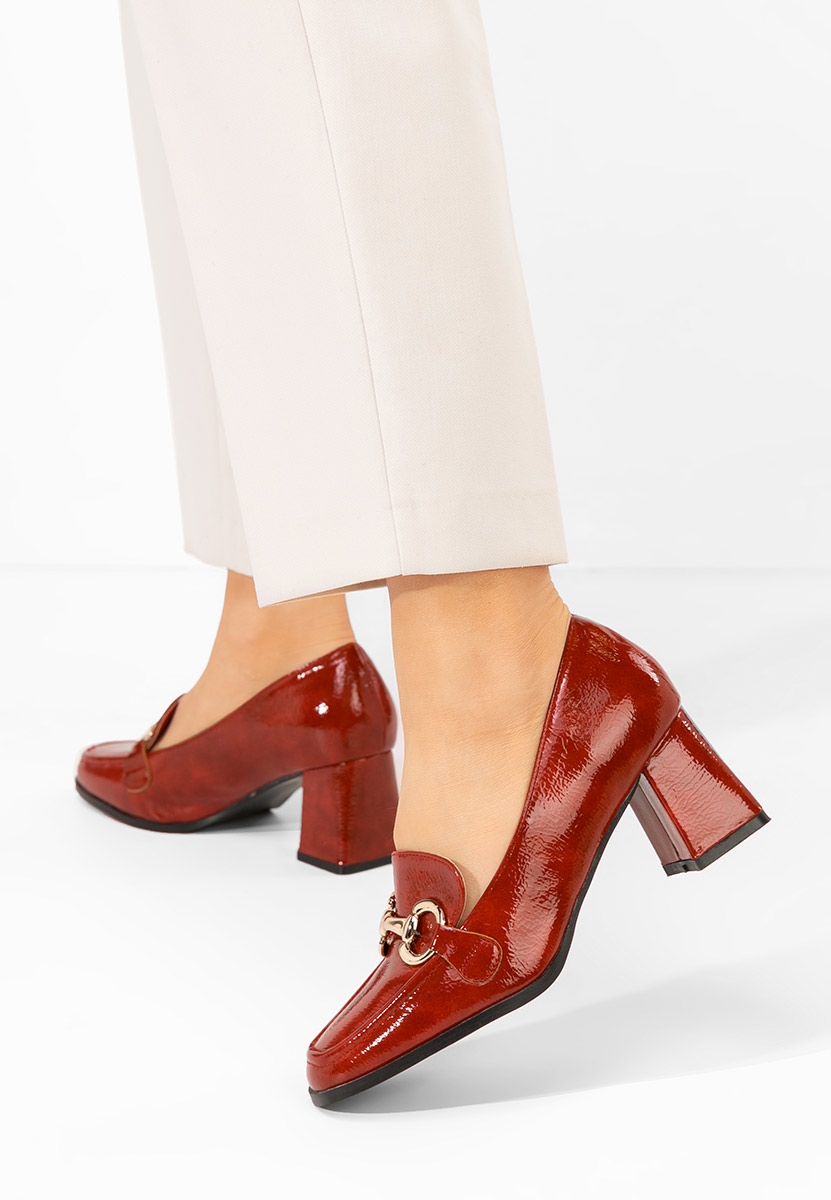 Loafers γυναικεια με τακουνι Velosa μπορντό