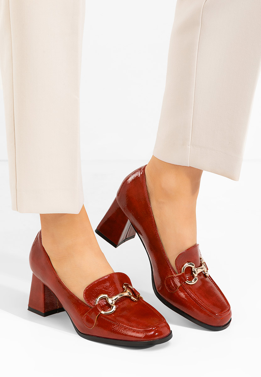 Loafers γυναικεια με τακουνι Velosa μπορντό