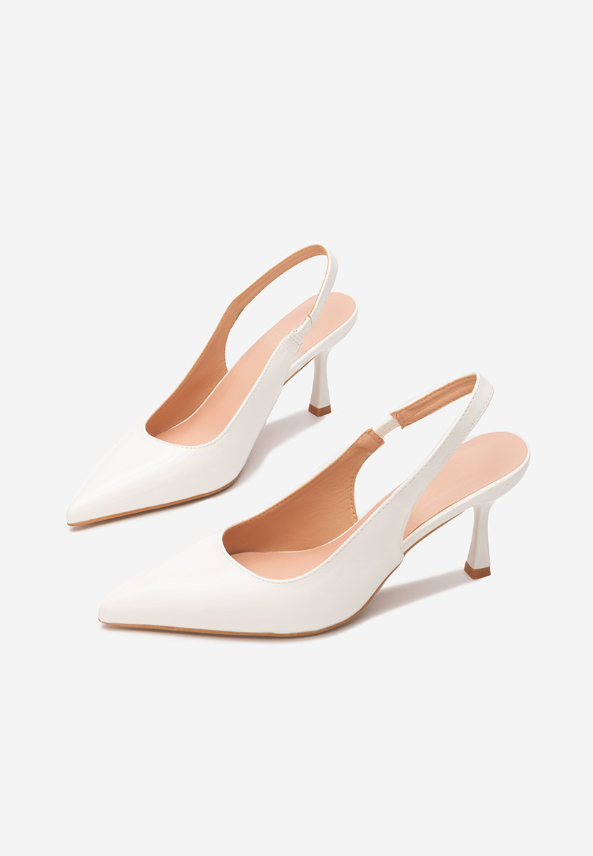 Γόβες slingback Laurina λευκά