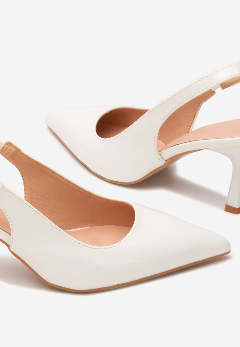 Γόβες slingback Laurina λευκά
