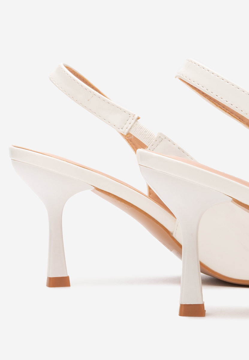 Γόβες slingback Laurina λευκά