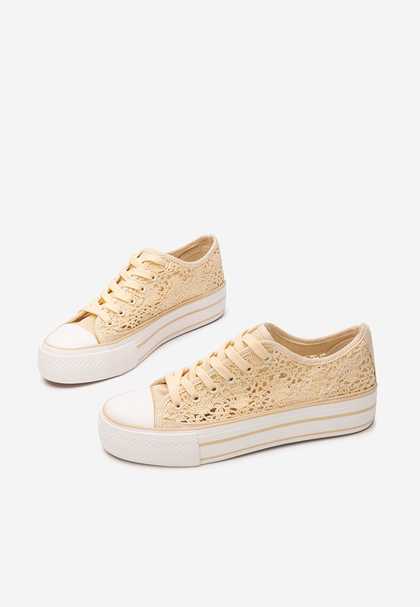 Γυναικεία sneakers Mylanca μπεζ