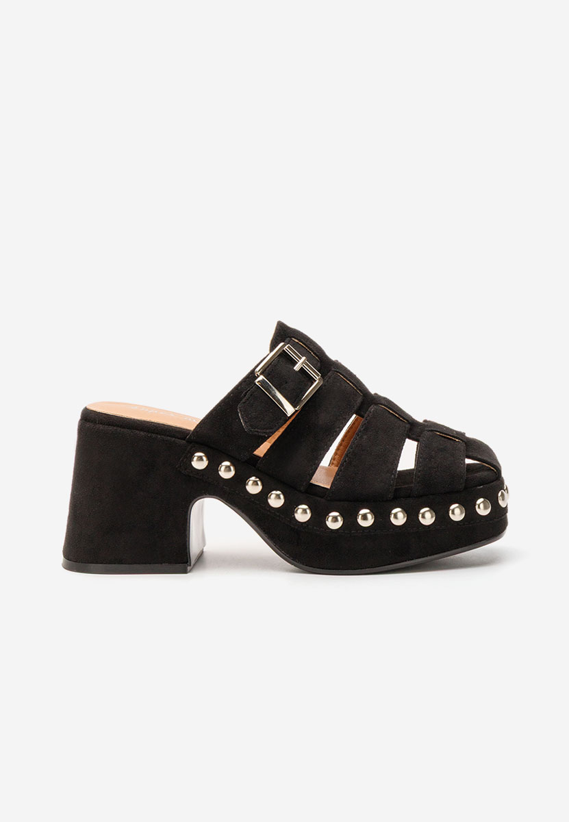Mule με τακούνι Rosamaria μαύρα