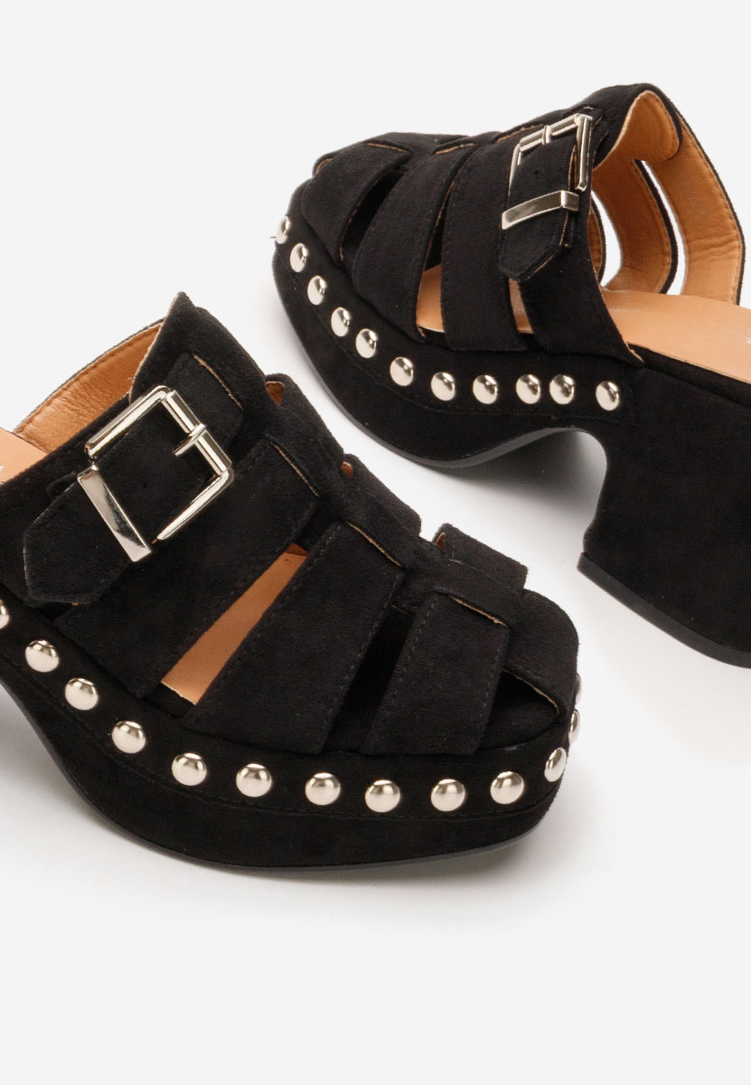 Mule με τακούνι Rosamaria μαύρα