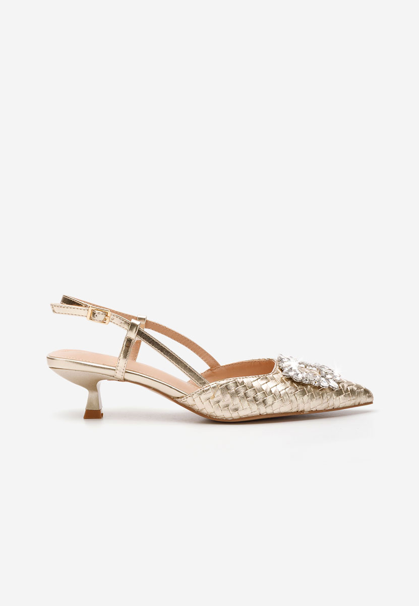 Γόβες με χαμηλό τακούνι Margarete χρυσο