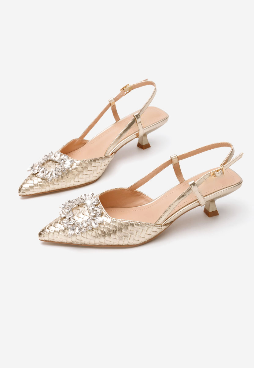 Γόβες με χαμηλό τακούνι Margarete χρυσο