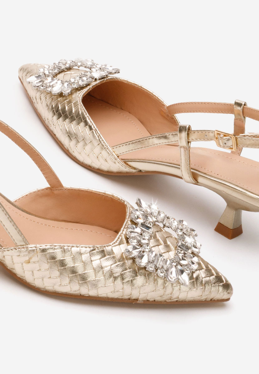 Γόβες με χαμηλό τακούνι Margarete χρυσο