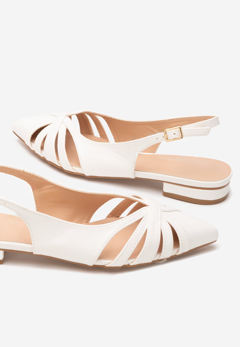 Γόβες slingback Denysa λευκά