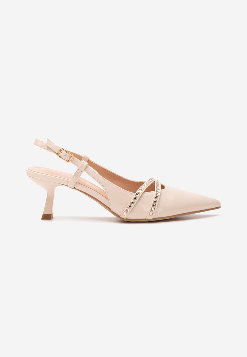 Γόβες slingback Crinna μπεζ
