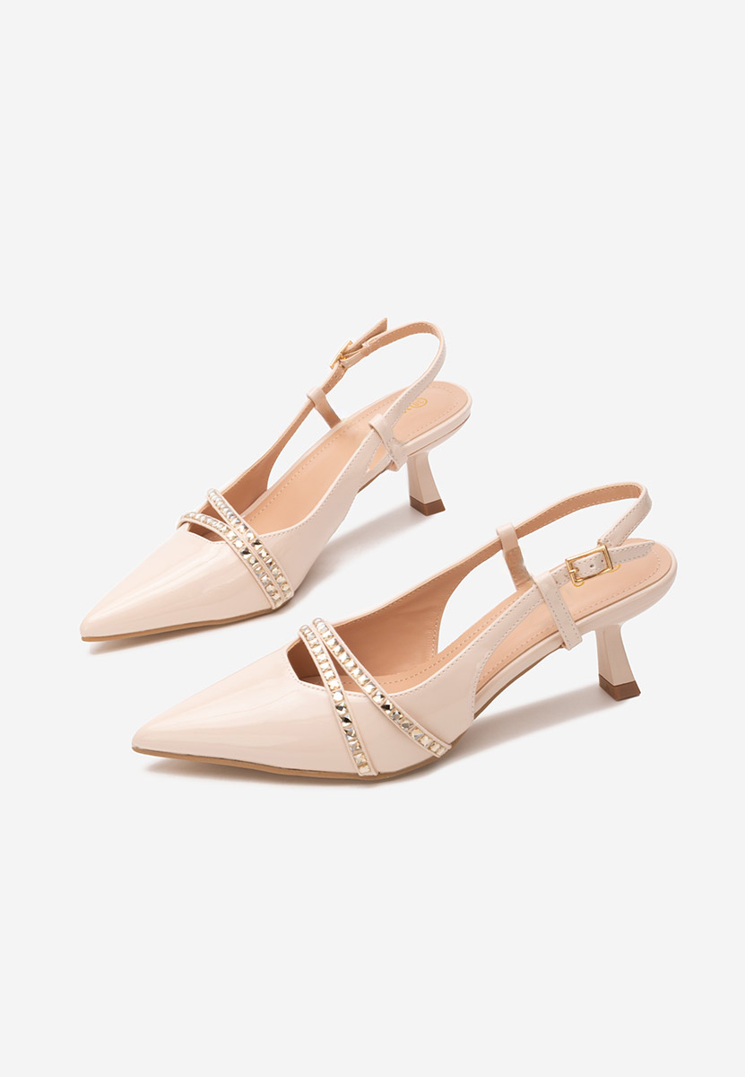 Γόβες slingback Crinna μπεζ