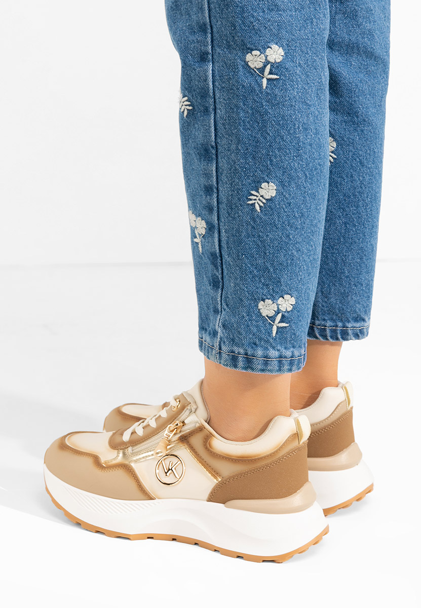 Sneakers με πλατφόρμα Viktoria μπεζ